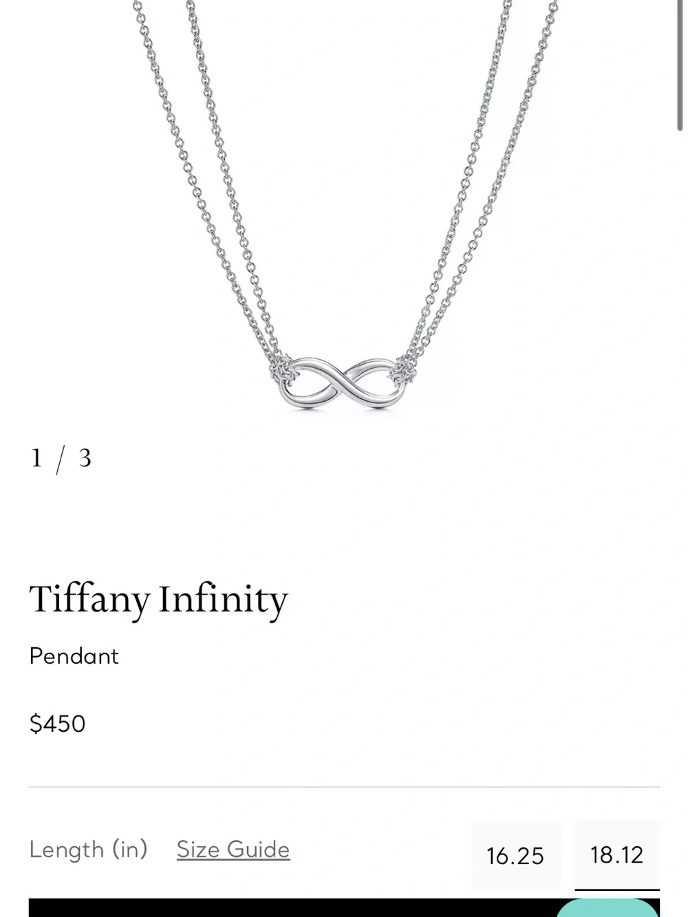 Tiffany & Co. Silver Infinity Double-Chain Necklace